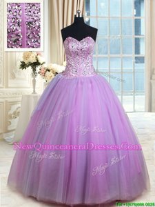 Exceptional Lavender Sweetheart Lace Up Beading Quinceanera Dress Sleeveless