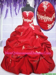 Flirting Sleeveless Appliques and Pick Ups Lace Up Quinceanera Dress