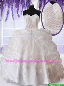 Popular Sleeveless Lace Up Floor Length Beading and Appliques and Pick Ups Quinceanera Gowns