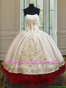 Affordable Sleeveless Lace Up Floor Length Beading and Embroidery and Ruffled Layers Quinceanera Dress