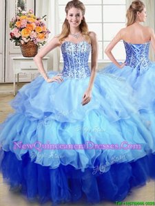 Hot Sale Sequins Floor Length Ball Gowns Sleeveless Multi-color Sweet 16 Quinceanera Dress Lace Up