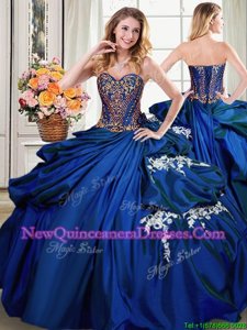 Vintage Royal Blue Sweetheart Lace Up Beading and Appliques and Pick Ups Quinceanera Dresses Sleeveless