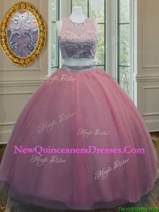 Custom Fit Pink 15 Quinceanera Dress Military Ball and Sweet 16 and Quinceanera and For withRuffled Layers and Sashes|ribbons Scoop Sleeveless Zipper