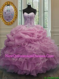 Super Pick Ups Floor Length Baby Pink Quinceanera Gown Sweetheart Sleeveless Lace Up