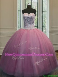 Custom Made Sweetheart Sleeveless Lace Up 15 Quinceanera Dress Baby Pink Organza