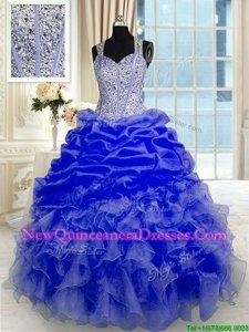 Adorable Sleeveless Beading and Ruffles Zipper Sweet 16 Dress