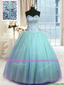 Glamorous Sweetheart Sleeveless Organza Sweet 16 Quinceanera Dress Beading and Ruching Lace Up