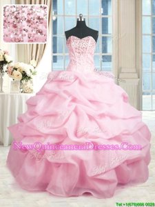 Super Sleeveless Beading and Ruffles Lace Up Sweet 16 Dresses