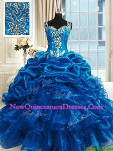 Smart Sleeveless Lace Up Floor Length Beading and Ruffles Quinceanera Gown
