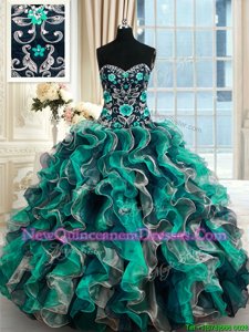 Lovely Floor Length Ball Gowns Sleeveless Multi-color 15th Birthday Dress Lace Up