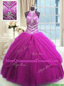 Popular Sleeveless Beading Lace Up Ball Gown Prom Dress