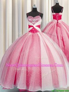 Fantastic Sleeveless Lace Up Floor Length Beading and Sequins and Ruching Sweet 16 Quinceanera Dress