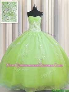 Zipper Up Sleeveless Zipper Floor Length Beading and Appliques Vestidos de Quinceanera