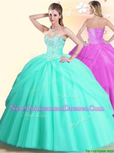 Classical Apple Green Sweetheart Neckline Beading 15 Quinceanera Dress Sleeveless Lace Up