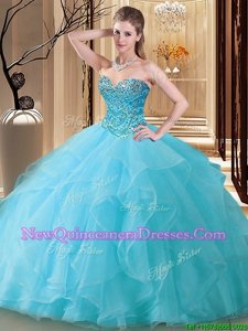 Wonderful Sleeveless Lace Up Floor Length Beading Quince Ball Gowns