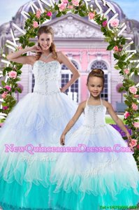Custom Fit Multi-color 15 Quinceanera Dress Military Ball and Sweet 16 and Quinceanera and For withBeading Sweetheart Sleeveless Lace Up