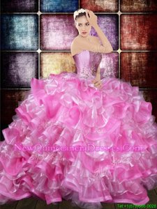 On Sale Sleeveless Lace Up Floor Length Ruffled Layers Quinceanera Dress