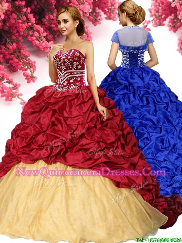 Wine Red Sweetheart Neckline Pick Ups Sweet 16 Dresses Sleeveless Lace Up